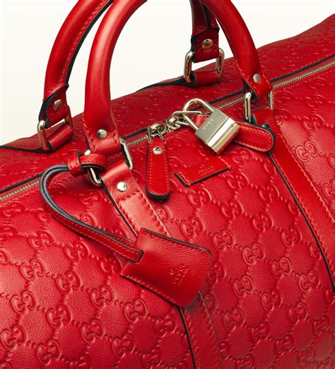 gucci red bowling bag|authentic gucci duffle bags.